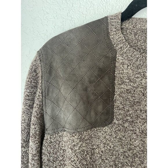 Three‎ Forks Ranch Wool/Cashmere Shooting Sweater Size Small Leather - Picture 3 of 10